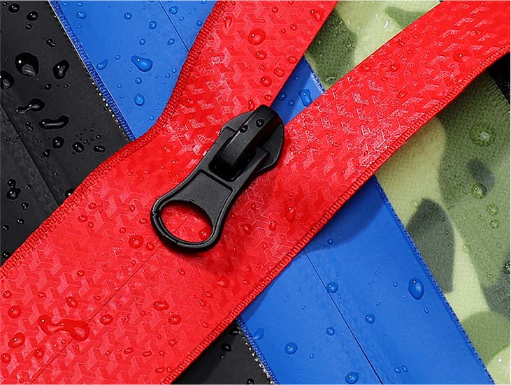 Custom Waterproof zipper 3# nylon zip waterproof with print text close end  + semi-auto slider Manufacturer and Supplier